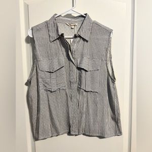 Sim & Sam black and white striped top